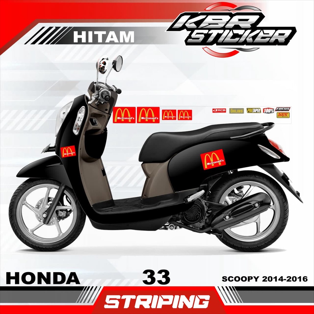 SCOOPY 2014-2016 stiker motor striping SCOOPY 2014-2016 motor honda motor sticker variasi Racing 33