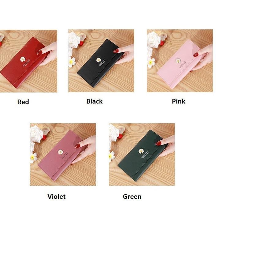 Dompet Panjang Wanita Dompet Murah Cantik Real Pict Motif Bunga Daisy
