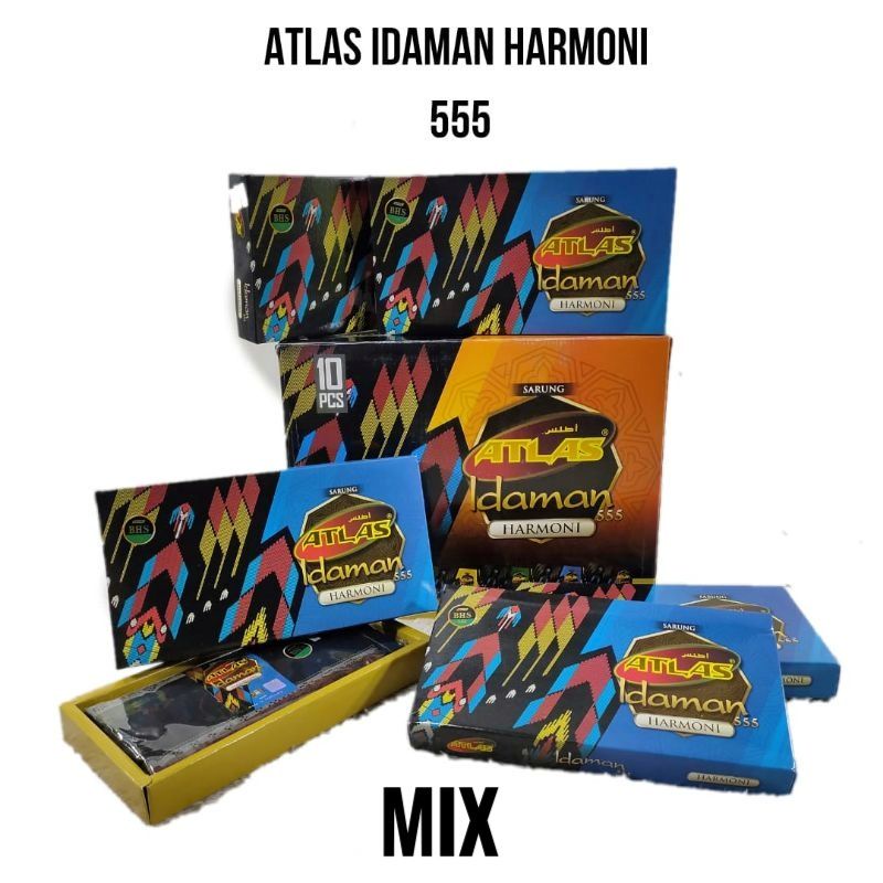 Sarung Atlas Idaman Harmoni 555 Mix Ecer Grosir Terlaris Termurah