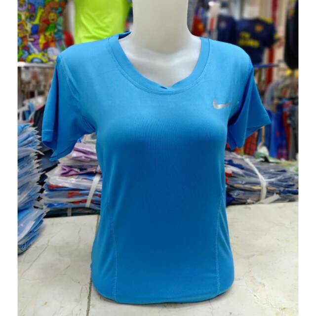 Baju gym fitness senam yoga import wanita biru muda