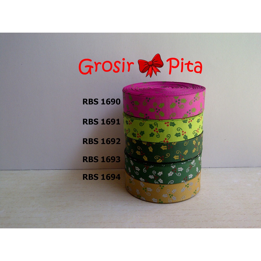 

(25 yard) Pita Grosgrain Motif Natal RBS 1690,1691,1692,1693,1694 | Pita Christmas | Toko Bahan Craft | Grosir Pita