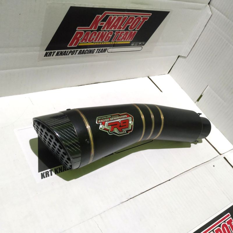 KNALPOT R9 H2 BLACK HITAM SILINCER NINJA 250Fi 4Tak NMAX AEROX PCX VARIO GSX CBR FACELIT R15 VIXION