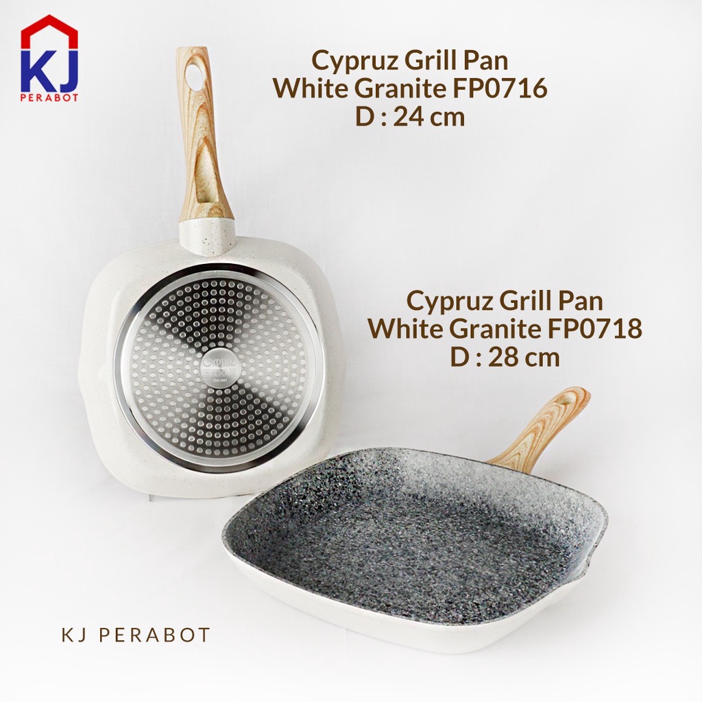 Jual Cypruz Grill Pan White Granite 24cm Fp 0716 Indonesiashopee Indonesia 6600