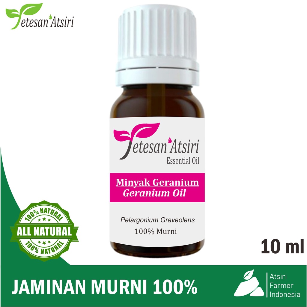 10ml minyak atsiri geranium murni tanpa campuran geranium pure essential oil aromatherapy therapeutic grade diffuser humidifier burner aromaterapi esensial essensial esential  tanpa campuran 10 ml