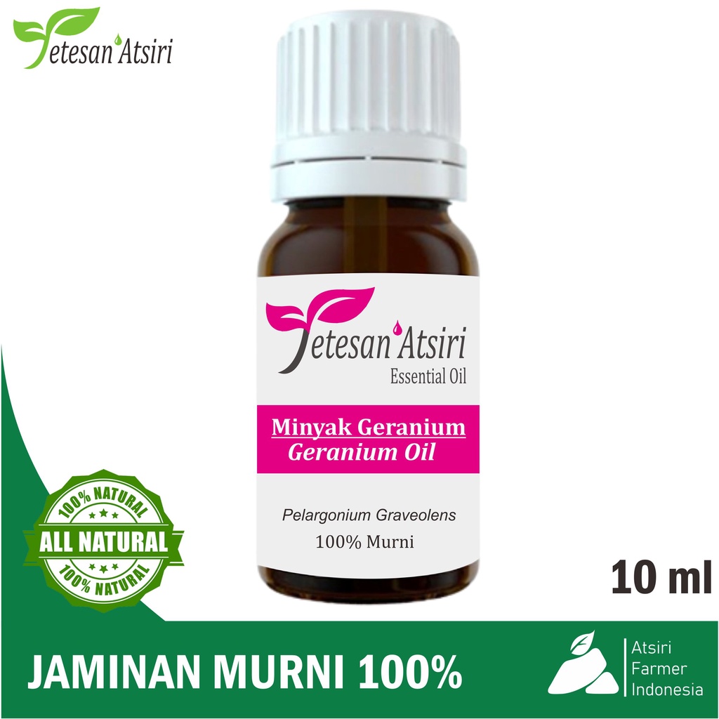 10ml minyak atsiri geranium murni tanpa campuran geranium pure essential oil aromatherapy therapeutic grade diffuser humidifier burner aromaterapi esensial essensial esential  tanpa campuran 10 ml