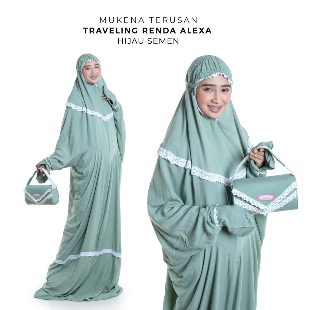 Mukena Terusan Traveling Renda Alexa