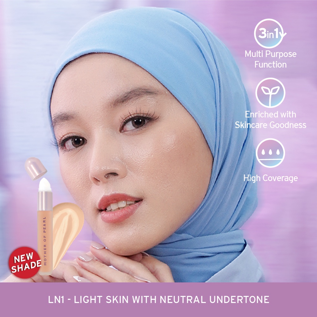 MOP Mother Of Pearl - Cover Age High Coverage Creamy Concealer - LN1 Menutup Jerawat Kemerahan Warna Kulit yang Tidak Merata