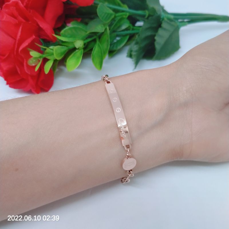 Gelang Titanium Premium gold,rose gold perhiasan Titanium Xuping Rodium perhiasan lapis emas 18,24 karat