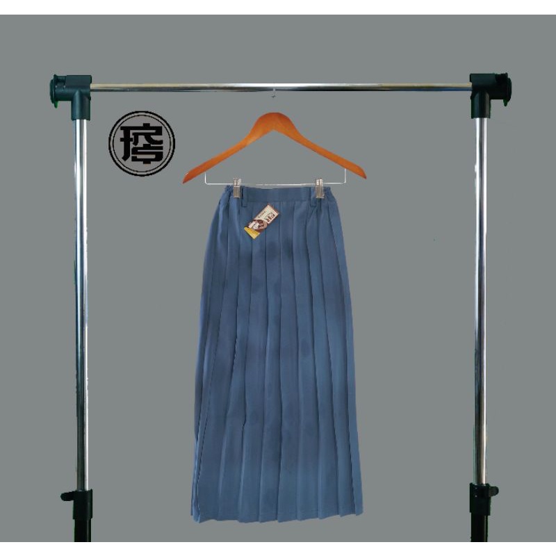 Rok balestra panjang lipit lipit abu