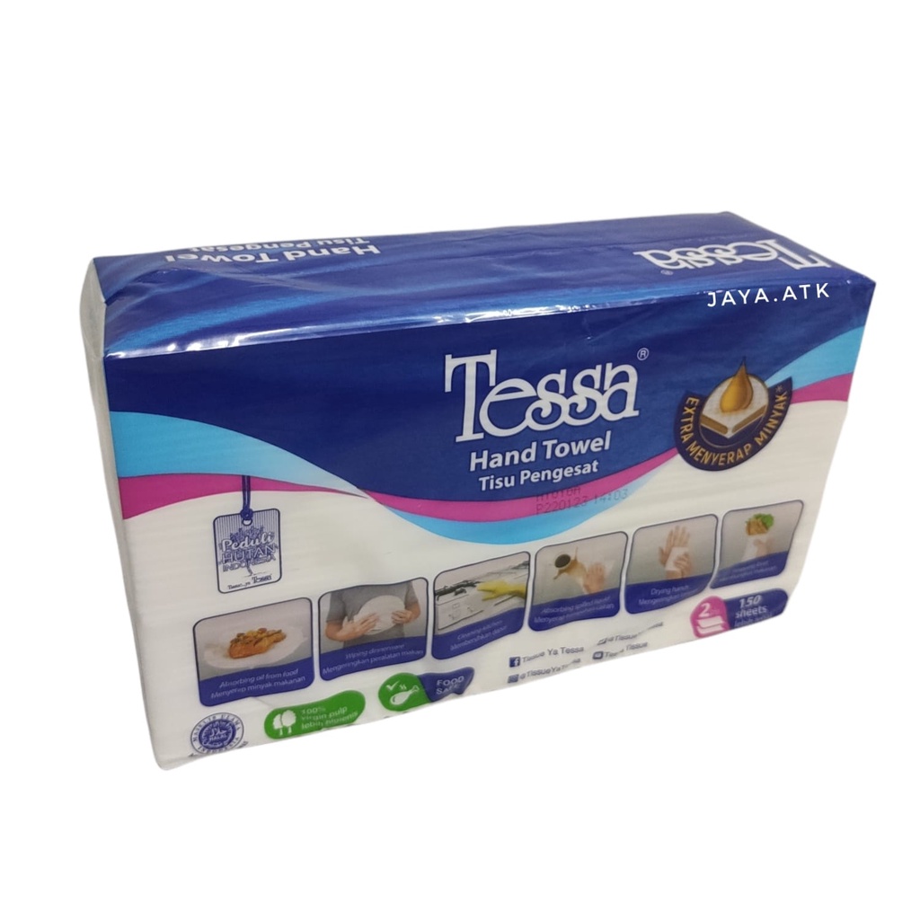 TISU DAPUR TESSA SERAP MINYAK KITCHEN HAND TOWEL 150 LBR 2 PLY SERBAGUNA