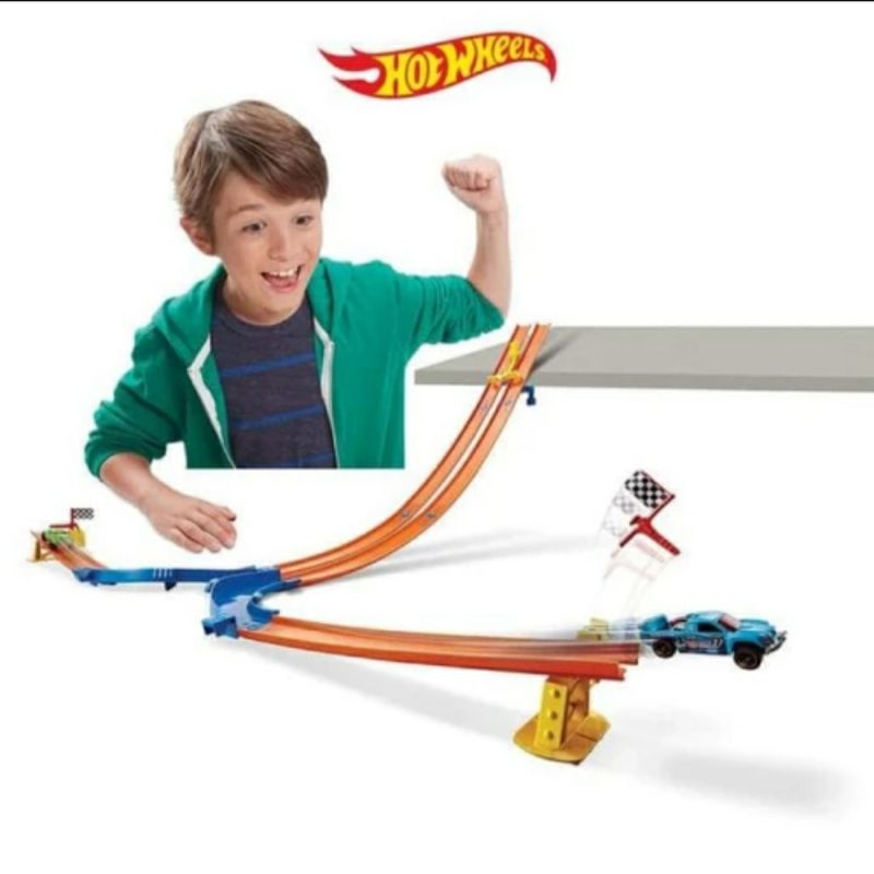 ori original hw hot wheels hotwheels drop down challenge track set playset mainan anak cowok laki pria hadiah kado ultah die cast diecast mobil mobilan toy toys boy Boys race car cars