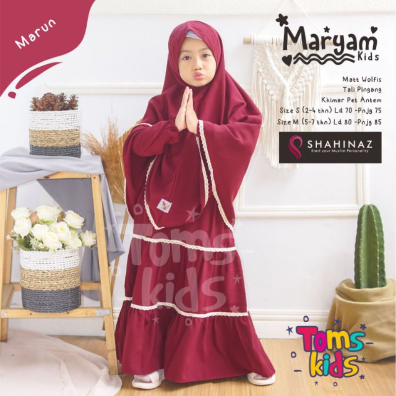 Gamis set anak polos - Maryam kids