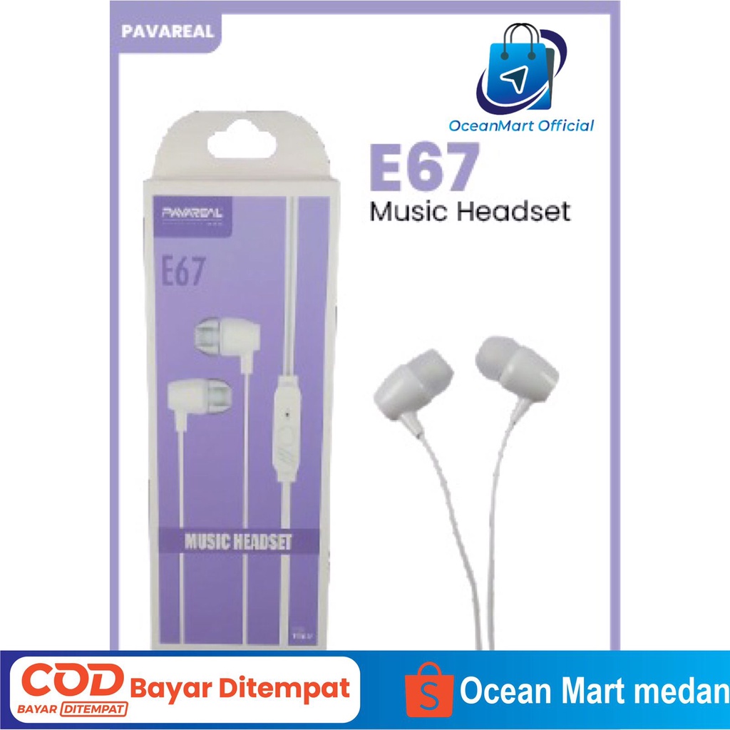 Pavareal Headset Handsfree Earphone PA-E67 3.5mm Super Bass OCEANMART OCEAN MART Aksesoris Handphone HP Murah Grosir