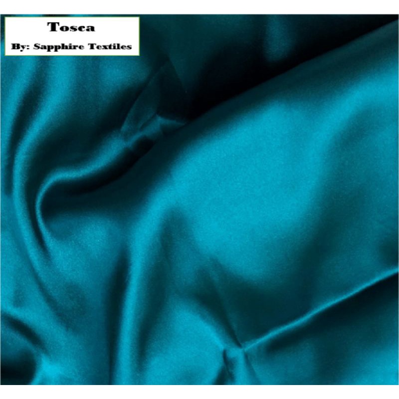 1Meter Kain Satin Silk Kilap Premium Jakarta Maxmara Lux (Jenis Bahan) Satin Bridesmaid Saten Silk Premium Kilap Bahan Satin Silk Charmuse Meteran Grosir Murah dan Bagus-Tosca