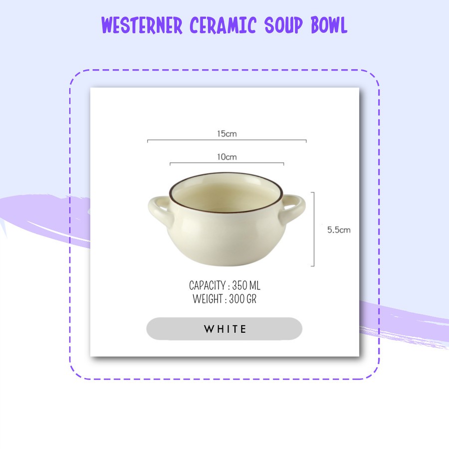 Westerner Ceramic Soup bowl / mangkok sop / mangkok ceramic / mangkok kuah / mangkok makan