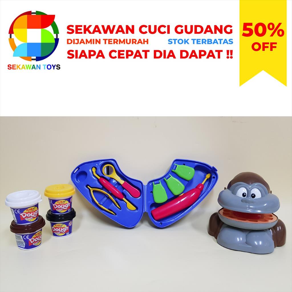 Mainan Plastisin Dough/ Monkey Dentist Dough Fun SEKAWAN SALE 17