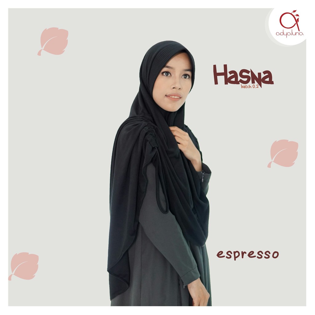 Bergo Hasna Hitam - bergo kaos antem