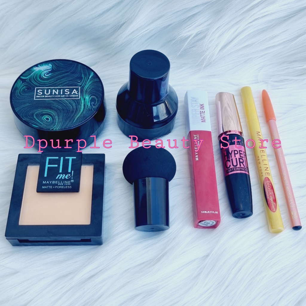 Paket Kosmetik Maybelline Super Lengkap Hemat + Sunisa Magic Cushion