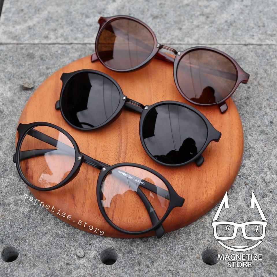 Kekinian.. [[]] Kacamata boboho Kacamata bulat hitam jhon lennon Kacamata oval pria wanita fashion k