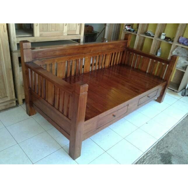 kursi tamu teras taman bangku bale bale jati jepara