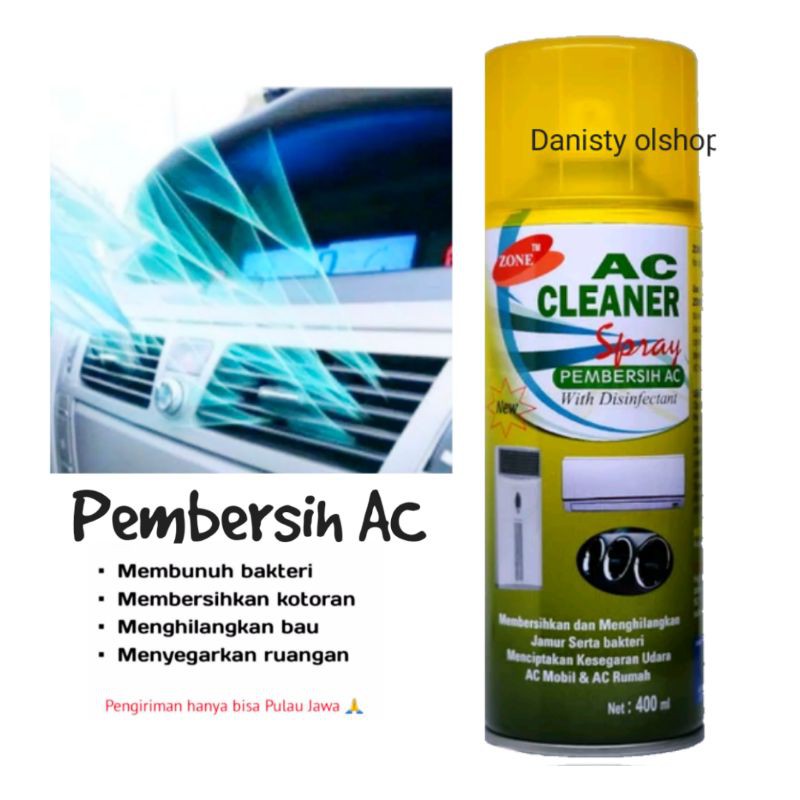 Ac cleaner zone 400 mili original pembersin ac mobil dan ac rumah, pewangi ac, disinfectan