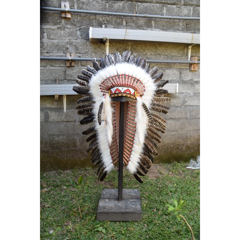 TOPI INDIAN - INDIAN HEADDRESS MEDIUM KALKUN MONTE BLURIK-AS STOCKED