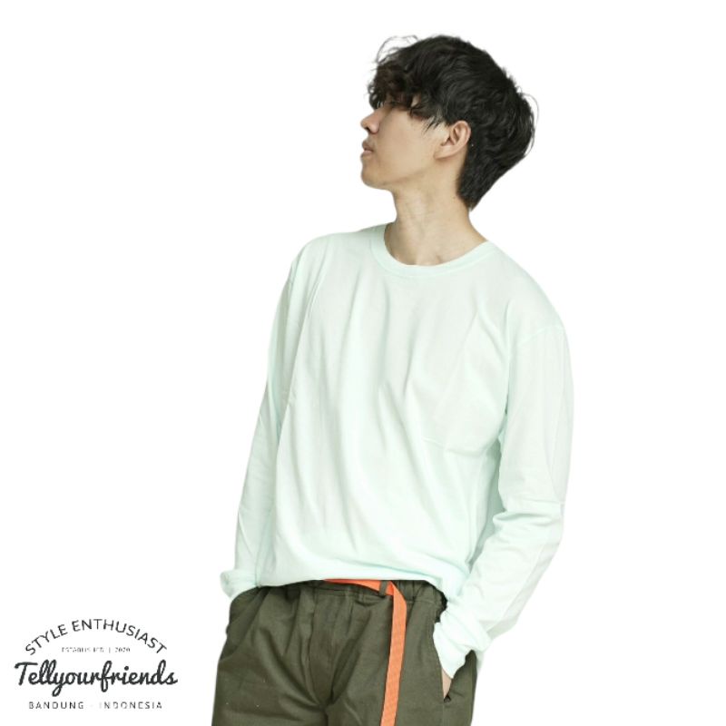 Kaos Lengan Panjang Pria / Kaos Pria / Kaos korea Pria / Kaos TELLYOURFRIENDS Aqua Form