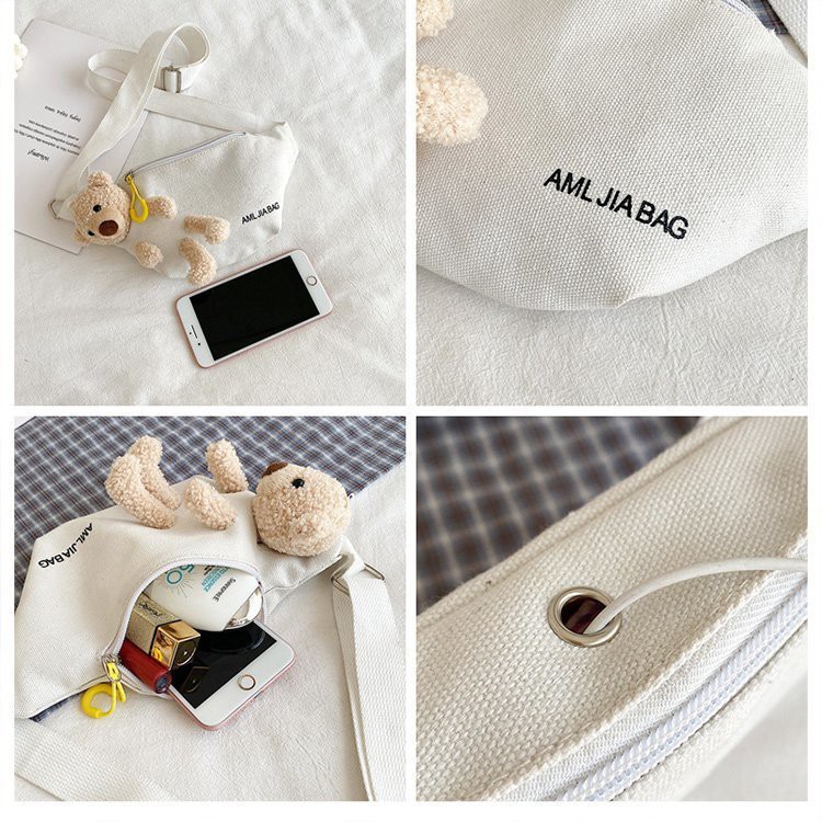 TM-26 tas sling bag pinggang kecil wanita import korea jepang simple boneka beruang bear