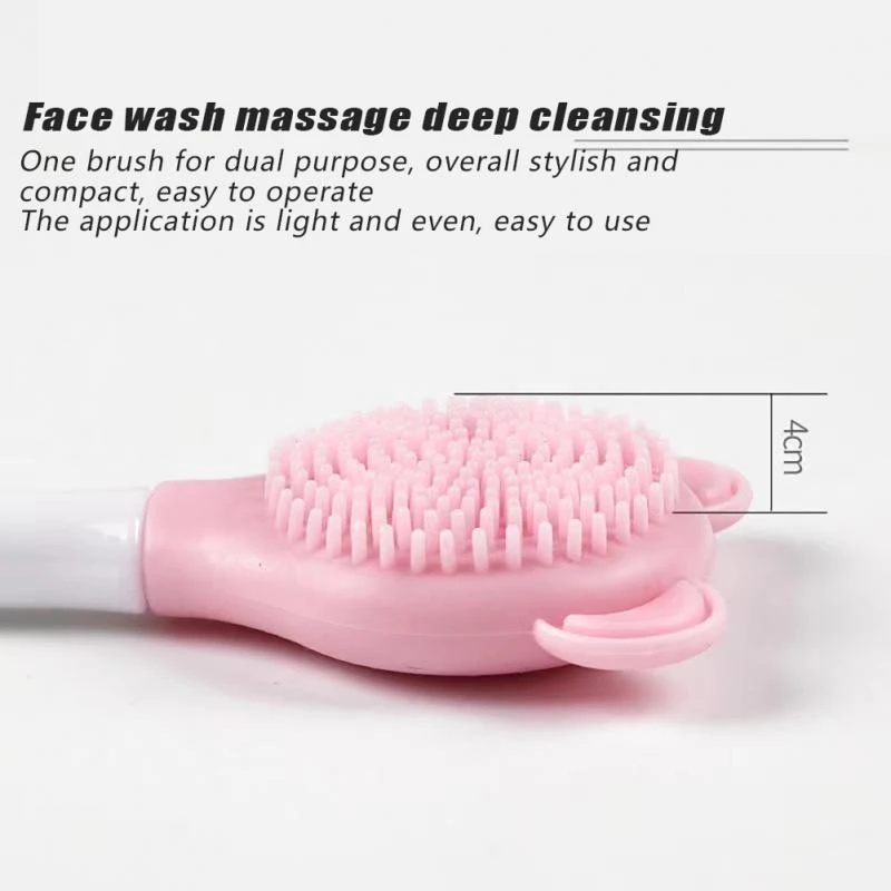 1pc Brush Masker Wajah Kepala Ganda Bahan Silikon Lembut Reusable Untuk Perawatan Kulit