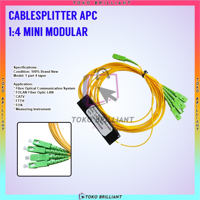 [Bisa COD] Passive Splitter 1:4 Mini Modular SC APC No Brand Fiber Optik