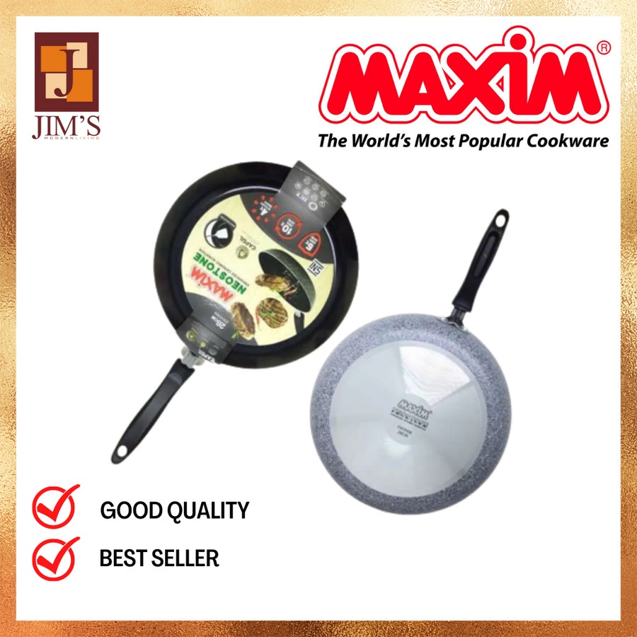 MAXIM WAJAN TEFLON NEOSTONE CERAMIC MARBLE FRYPAN ANTI LENGKET