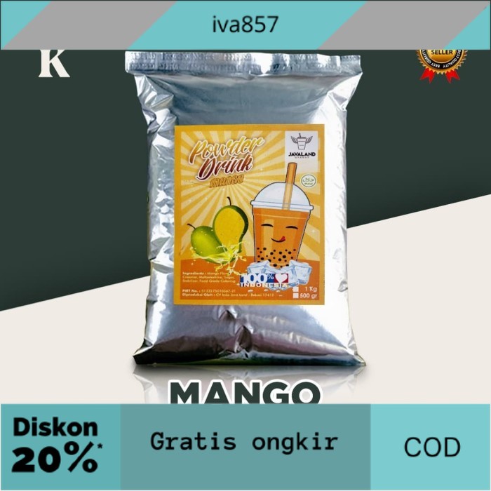 

PROMO Bubuk Minuman Bubble Powder Drink Mangga / Mango ORIGINAL Javaland 1kg GRATIS ONGKIR