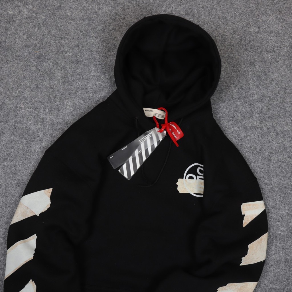 JAKET SWEATER HOODIE OFF TAPE UNISEX PREMIUM QUALITY
