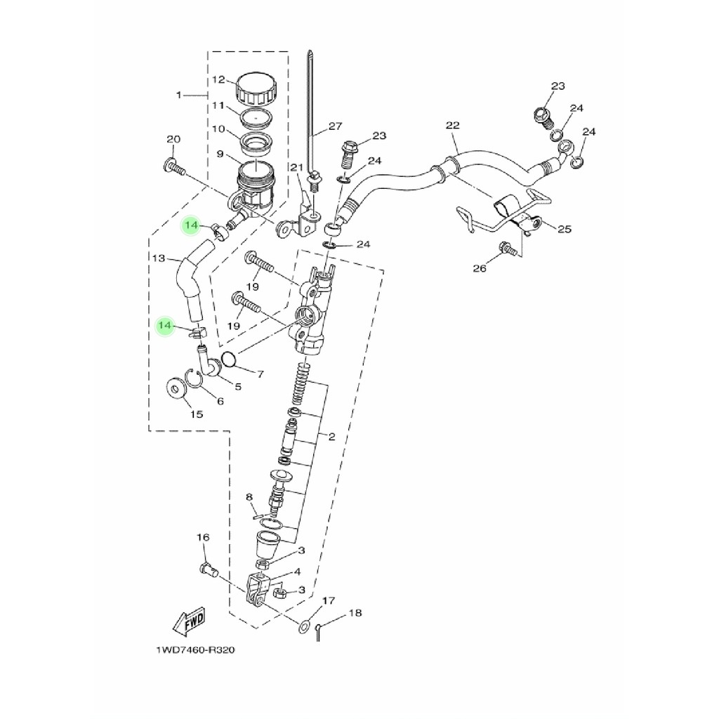 KLEMAN CLIP KANCING HOSE SELANG MINYAK REM BELAKANG R25 MT25 R MT 25 ORIGINAL 90467-12085