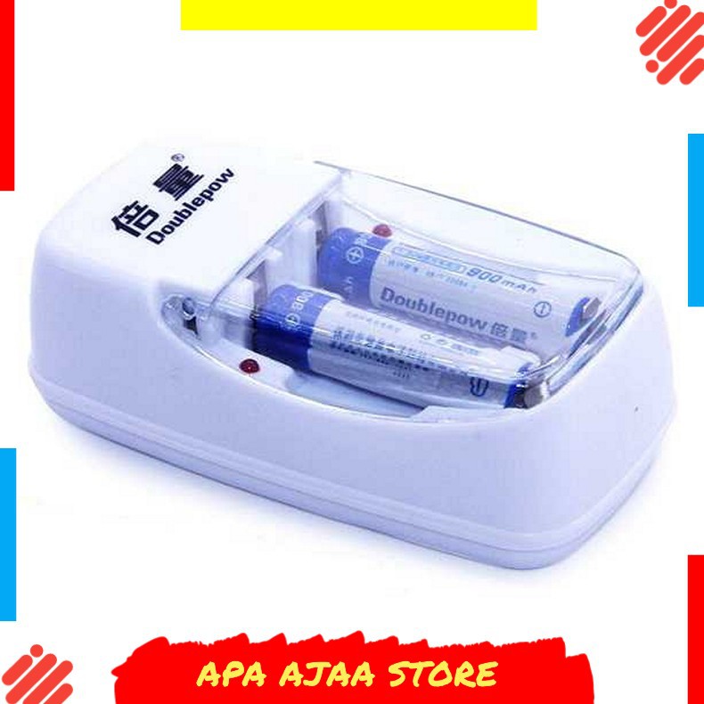 Hot Promo ! DOUBLEPOW Charger Baterai 2 slot AA/AAA with 2PCS AA 800mAh - DP-B01