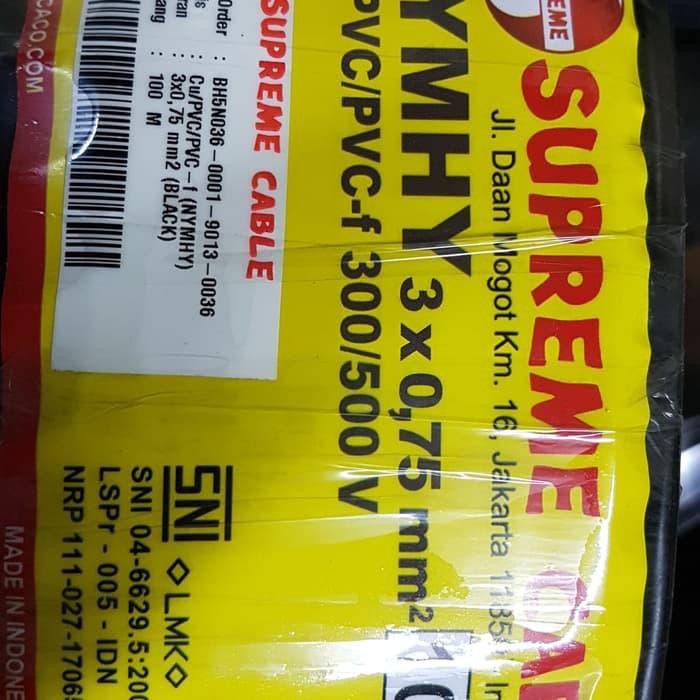 Kabel Listrik Serabut Hitam NYYHY / NYMHY 3 x 0.75 3 x 0,75 3x0,75 3x0.75 Supreme 100meter Kabel NYY