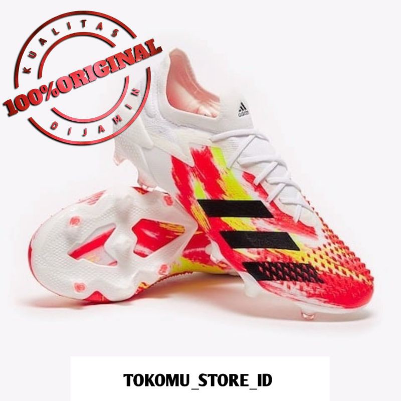 SEPATU MURAH ORIGINAL Adidas Predator Mutator 20.1 Low White Core Black Pop Soccer