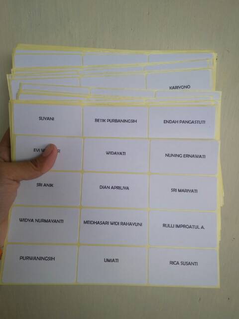 Stiker Label + ketik nama undangan print label