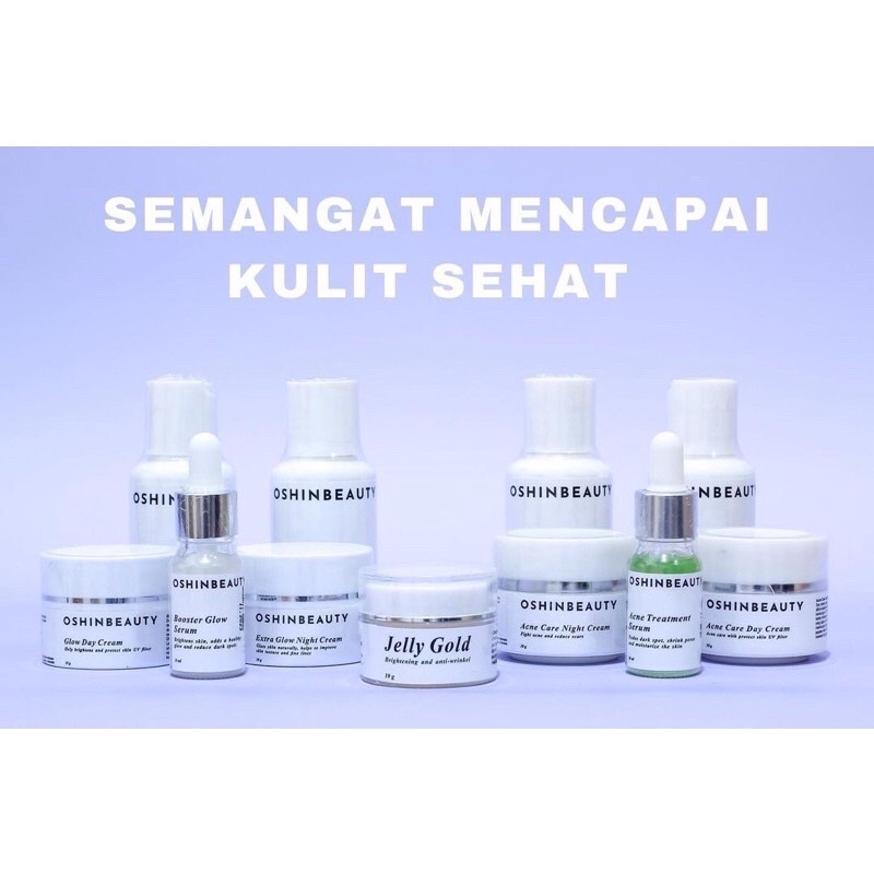 (OSHINBEAUTY) Paket Skincare Glow dan Acne Series Complete BPOM [Free Gift/Bonus]-GLOWBASIC+SerumAcne
