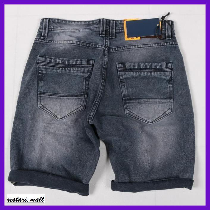 SNAEJAIRP- CELANA PENDEK JEANS ROBEK PRIA - ABU-ABU, 32 -ORIGINAL.