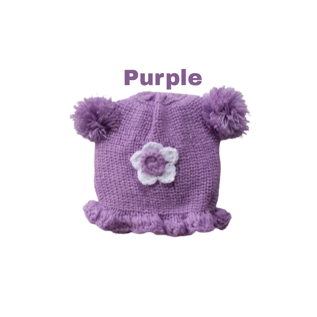 HappyOliver KUPLUK RUFFLE FLOWER (G) Topi Anak Lucu Model kupluk Usia 0 Sampai 3 Tahun Kualitas Terbaik