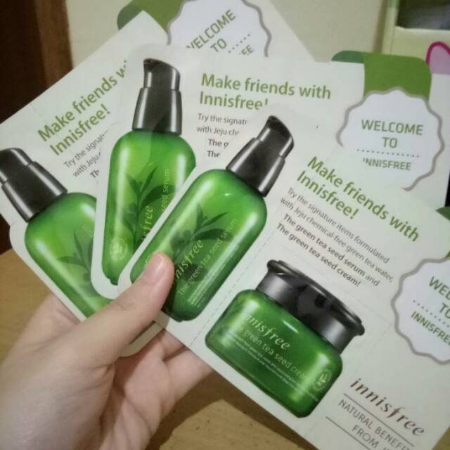 Sample Innisfree Green Tea Seed Serum + Innisfree Green Tea Seed Cream