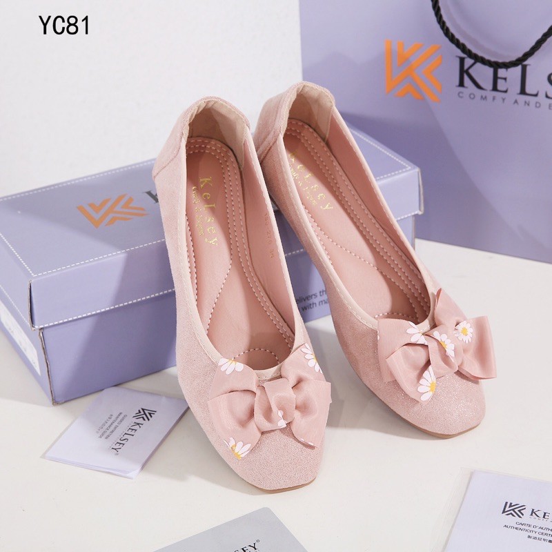 Kelsey Sepatu Slip On Wanita / Sepatu Flat Pita Wanita YC81