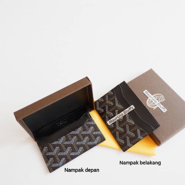 Dompet Kartu GY Kulit Hitam Asli Card Case Goyard Holder 