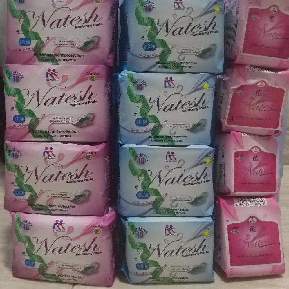 Natesh Sanitary Pads Pantyliner Night Day Use Pembalut Herbal Panty, Siang, Malam KK Indonesia