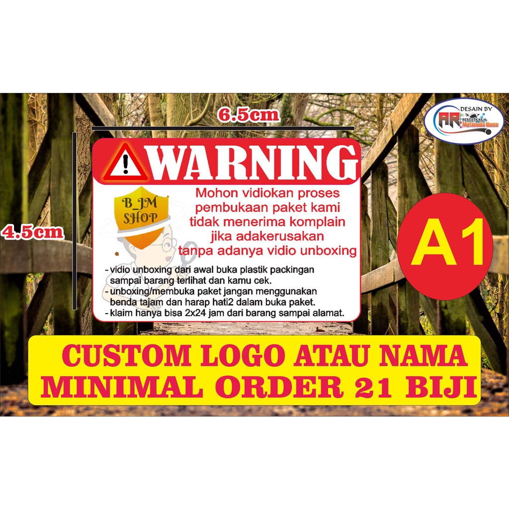 Sticker Unboxing Pengiriman  Wajib Video Unboxing Stiker Segel Unboxing paket Olshop(CUSTOM LOGO ATA