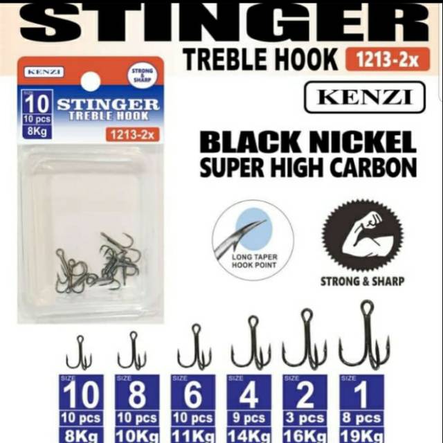 TREBLE HOOK KENZI STINGER 1213 (2X STRONG)