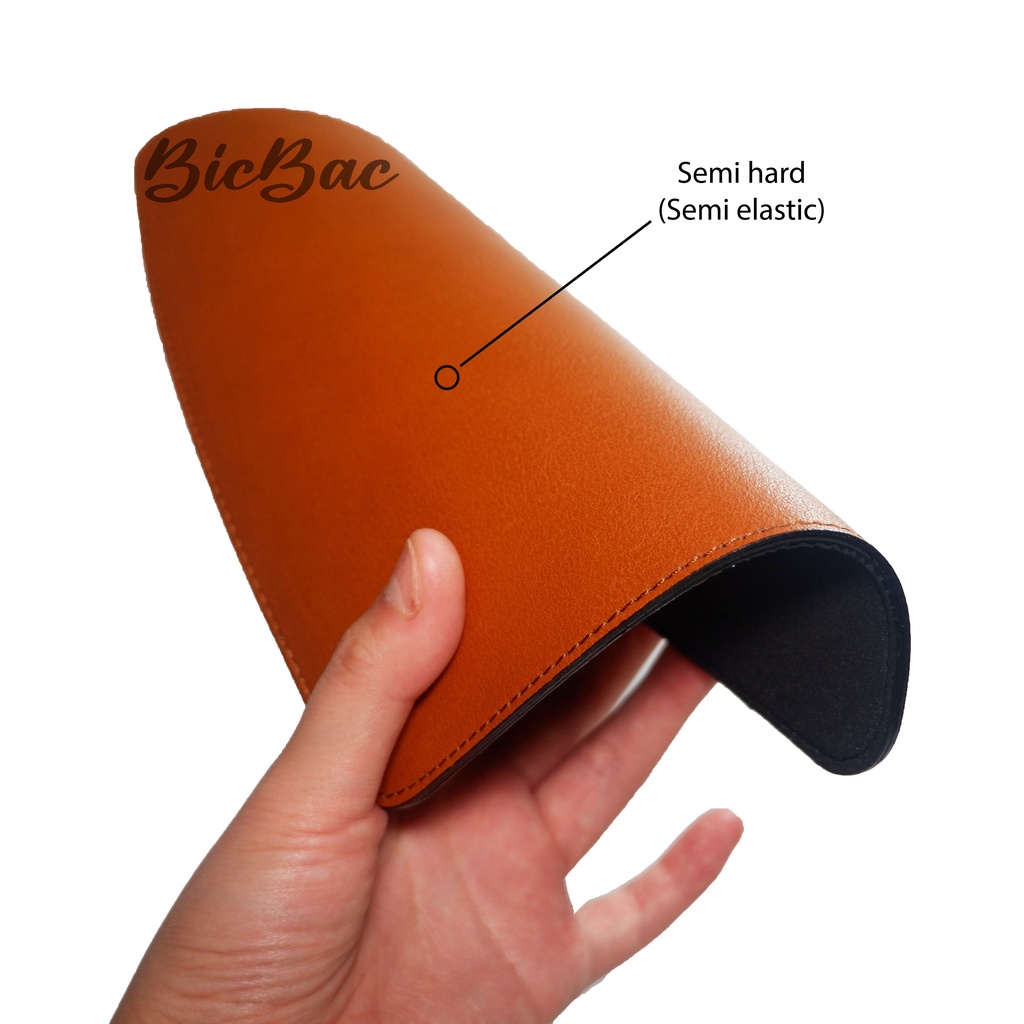 BICBAC MOUSEPAD ORANGE LEATHER KULIT TEMPAT ALAS MOUSE ANTI SLIP GAMING