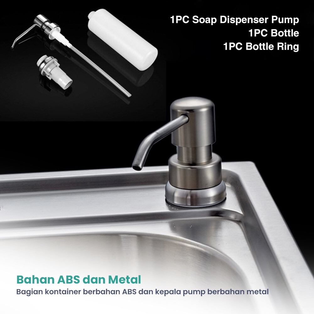 Botol Sabun Tanam Tempat Sabun Keran Air Wastafel Soap Dispenser 220ml