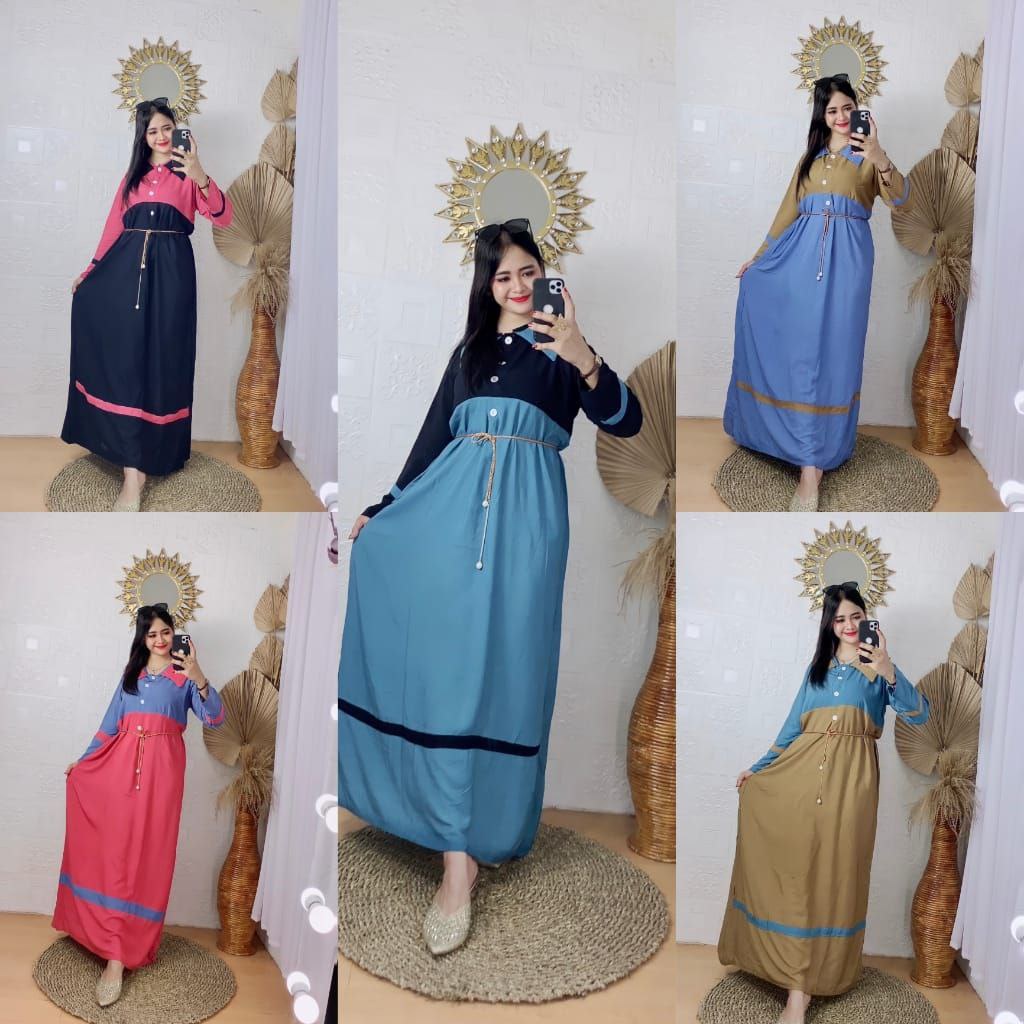 Daster Marimar Polos Kancing || Dress Wanita Ruflle || Baju Wanita Busui || Homedress